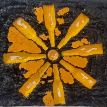 Скульптура под названием "Fleur Orange" - Hervé Bichet, Подлинное произведение искусства, Другой