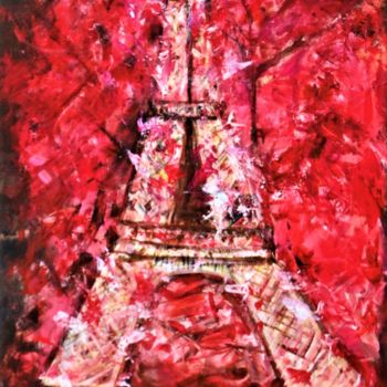 Schilderij getiteld "Paris mon amour" door Habib Bouyachou, Origineel Kunstwerk, Acryl