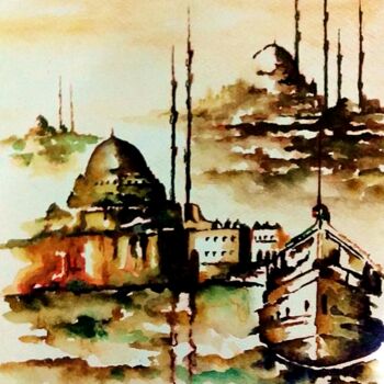 Zeichnungen mit dem Titel "istanbul (watercolo…" von H.Gurel Art, Original-Kunstwerk, Aquarell