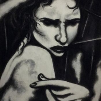 Dibujo titulada "Woman-2" por H.Gurel Art, Obra de arte original, Carbón