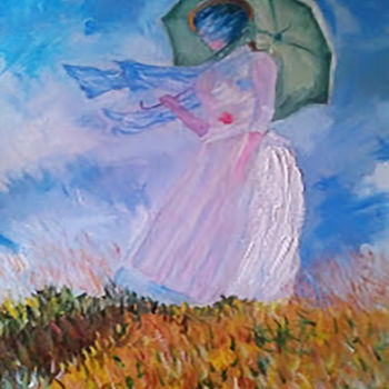 Peinture intitulée "Embrella" par Houria, Œuvre d'art originale, Huile