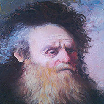 Painting titled "Portrait of an Old…" by Houria, Original Artwork, Oil