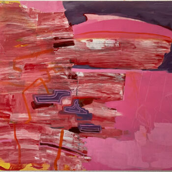 Peinture intitulée "Collapse.pink" par Hilary Maslon, Œuvre d'art originale, Acrylique Monté sur Châssis en bois