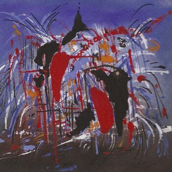 Malerei mit dem Titel "Feu d'Artifice" von H . Mortazavi, Original-Kunstwerk, Öl