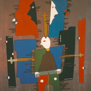 Peinture intitulée "Le Poignard" par H . Mortazavi, Œuvre d'art originale, Huile