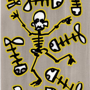 Malerei mit dem Titel "Danse Macabre" von H Po, Original-Kunstwerk, Acryl