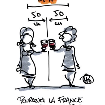 Disegno intitolato "Pourquoi la France…" da H Po, Opera d'arte originale, Pennarello