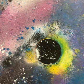 Painting titled "Black Hole" by H8ties, Original Artwork, Spray paint