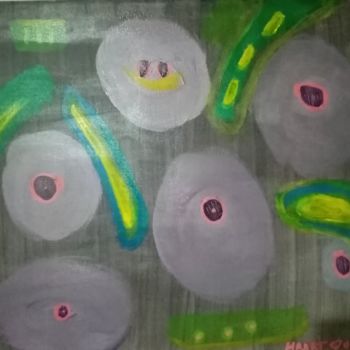 Painting titled "Papillons" by Haart Habib, Original Artwork, Acrylic