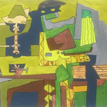 Drawing titled "Soul Music" by Habibos, Original Artwork, Gouache