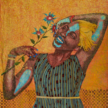 Peinture intitulée "Sans titre" par Habibatou Yaye Keita, Œuvre d'art originale, Acrylique Monté sur Châssis en bois