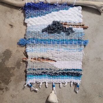 Textile Art titled "Oceano" by Kira Habyb Abud, Original Artwork, Tapestry