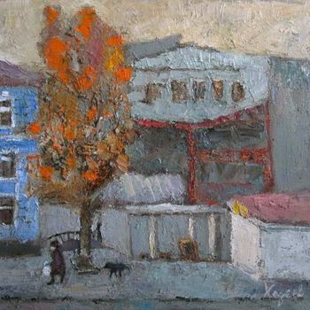 Pittura intitolato "Autumn on Pestel St…" da Valeri Hadeev, Opera d'arte originale