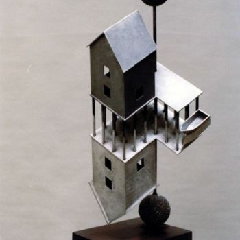 Sculpture titled "casa en el rio" by Hernan Alvarez De Toledo, Original Artwork