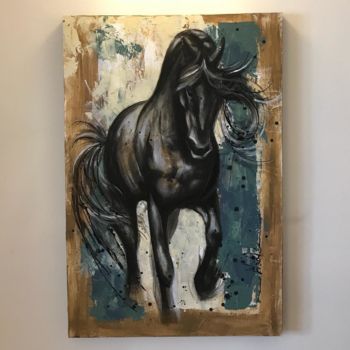 Painting titled "Wild Horse" by Hadis Jalalifar, Original Artwork, Acrylic