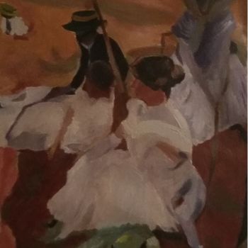 Pittura intitolato "Dames de sortie" da Sofiane Hadji, Opera d'arte originale, Olio Montato su Telaio per barella in legno