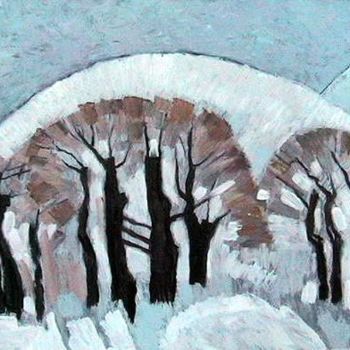 Painting titled "Winter" by Ivan Hadjidimitrov, Original Artwork