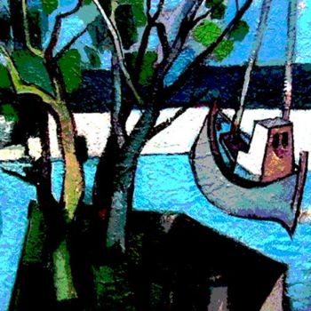 Картина под названием "Лодка" - Ivan Hadjidimitrov, Подлинное произведение искусства