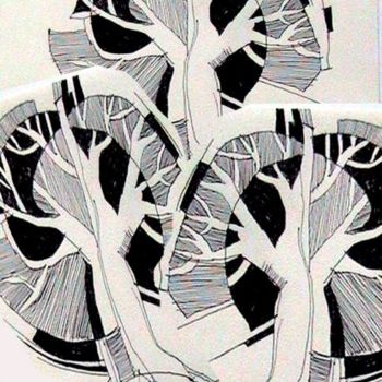 Drawing titled "Дървета" by Ivan Hadjidimitrov, Original Artwork