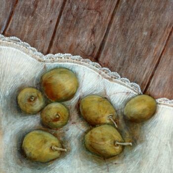 Peinture intitulée "Olives" par Hadzi Natalija Milutinovic, Œuvre d'art originale, Acrylique