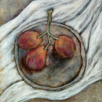 Painting titled "Grapes" by Hadzi Natalija Milutinovic, Original Artwork, Acrylic