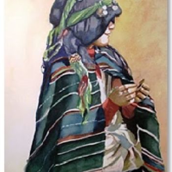 Pintura titulada "EL PERFIL DE IMLCHEN" por El Oumlouki Hafida, Obra de arte original