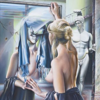 Malerei mit dem Titel "The Mirror" von Victor Hagea, Original-Kunstwerk, Öl