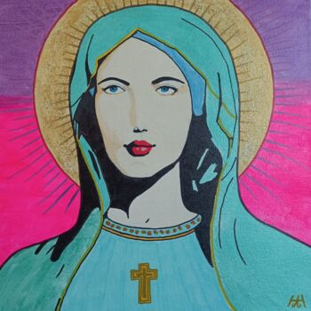 Peinture intitulée "Marie" par Hah, Œuvre d'art originale, Acrylique Monté sur Châssis en bois
