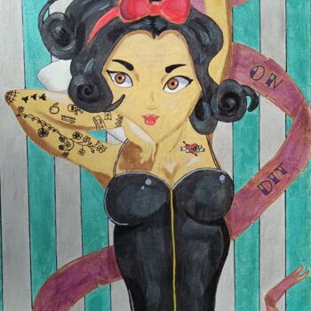 Painting titled "Ici on dit chocolat…" by Hah, Original Artwork, Acrylic Mounted on Wood Stretcher frame
