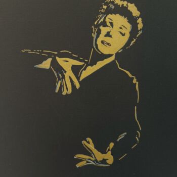 Painting titled "Edith Piaf" by Hah, Original Artwork, Acrylic Mounted on Wood Stretcher frame