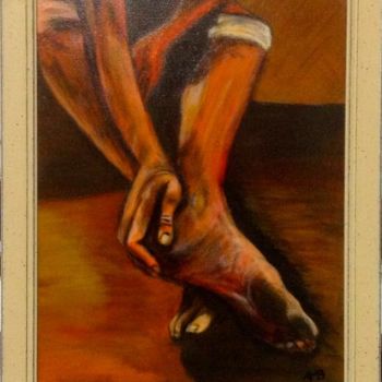 Peinture intitulée "Pied de danse" par Hahembai, Œuvre d'art originale, Acrylique