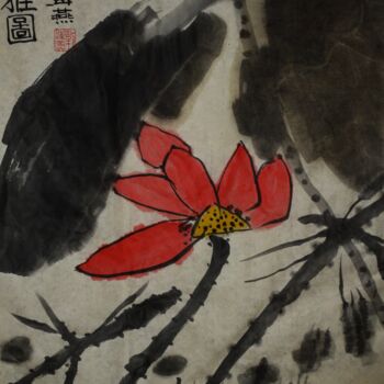 Painting titled "海燕绘画作品"清雅图"" by Hai Yan Liu, Original Artwork, Ink