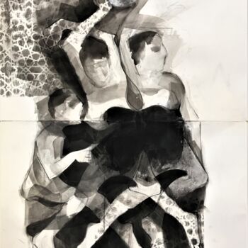 Zeichnungen mit dem Titel "Untitled 4" von Haitham Alhamad, Original-Kunstwerk, Tinte