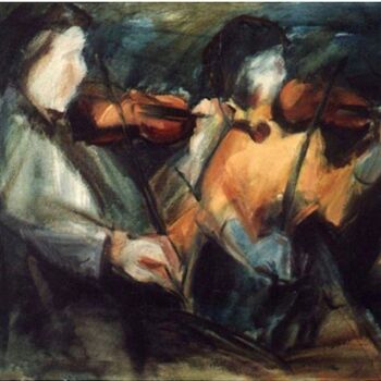 Pittura intitolato "orchestra" da Haitham Alhamad, Opera d'arte originale, Olio