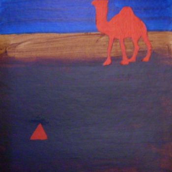 Ζωγραφική με τίτλο "red camel" από Haje Holmström, Αυθεντικά έργα τέχνης