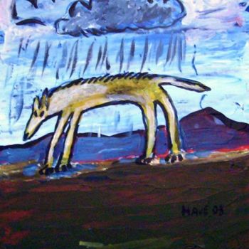 Картина под названием "rain dog" - Haje Holmström, Подлинное произведение искусства