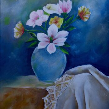 Картина под названием "vase2" - Hajer Aloui, Подлинное произведение искусства, Акрил