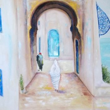 Painting titled "TUNIS" by Hajer Gafsi, Original Artwork, Oil