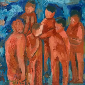Картина под названием "Empathy" - Hajrian Syah, Подлинное произведение искусства, Масло Установлен на Деревянная рама для но…