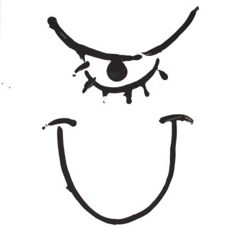 Рисунок под названием "Smiley Noir" - Hakan Portakal, Подлинное произведение искусства, Акрил