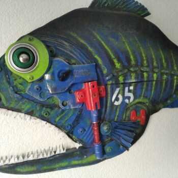 Скульптура под названием "Fish № 65" - Hakaro, Подлинное произведение искусства, Дерево