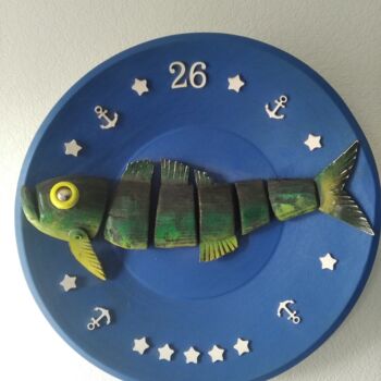 Sculpture intitulée "Fish №26" par Hakaro, Œuvre d'art originale, Bois