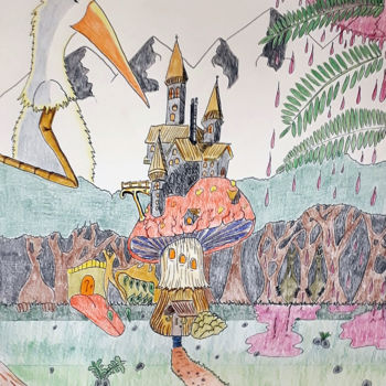 Dessin intitulée "L'aventurier" par Hakim Blanpain, Œuvre d'art originale, Crayon
