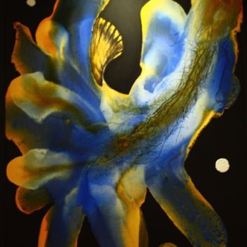 Schilderij getiteld "Le cri de l'anemone" door Hakim Laari, Origineel Kunstwerk, Acryl