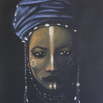 Pittura intitolato "tribut africaine" da Laurence Hak, Opera d'arte originale