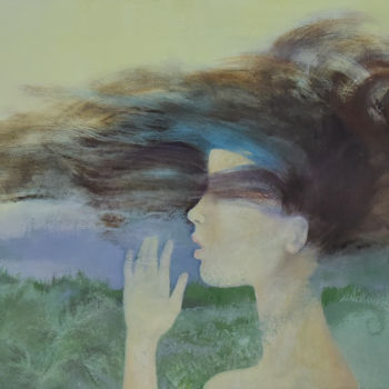 Painting titled "wind" by Olga Kadnikova, Original Artwork, Oil