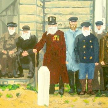 Painting titled "The Old Cossacks" by Nick Aumiller, Original Artwork, Oil