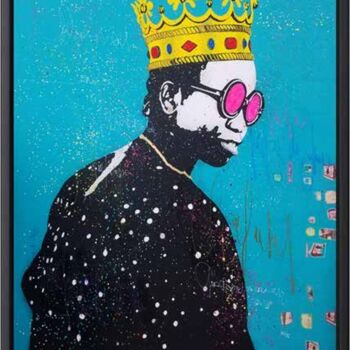 Painting titled "Queen oh the city" by Halidou, Original Artwork, Acrylic Mounted on Wood Stretcher frame
