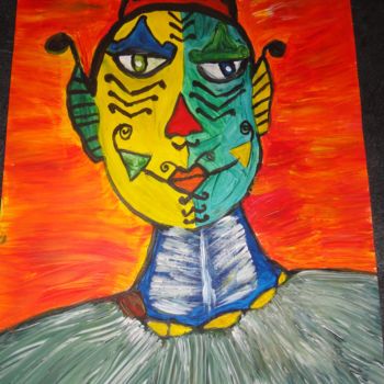 Peinture intitulée "Le Clown" par Halima Orc, Œuvre d'art originale, Acrylique