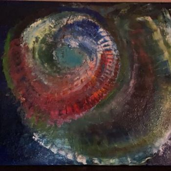 Peinture intitulée "l'oeil du cyclone" par Halima Orc, Œuvre d'art originale, Acrylique